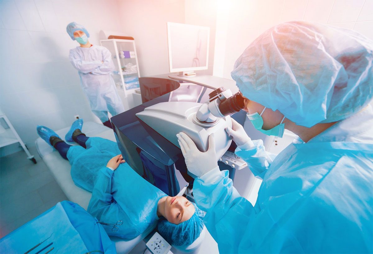 Doctors doing LASIK Surgery